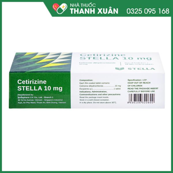 Cetirizine Stella 10mg giảm triệu chứng viêm mũi dị ứng